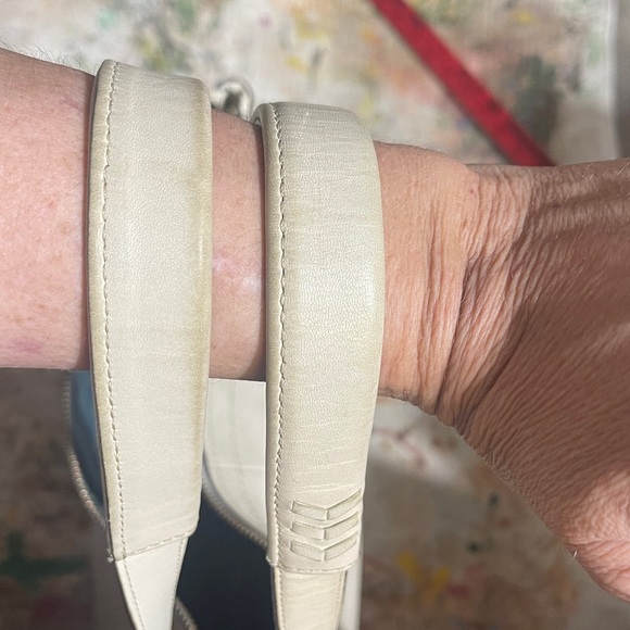 Coach Off-White Leather Tote with Whipstitched Buckle Pocket - Picture 9 of 9